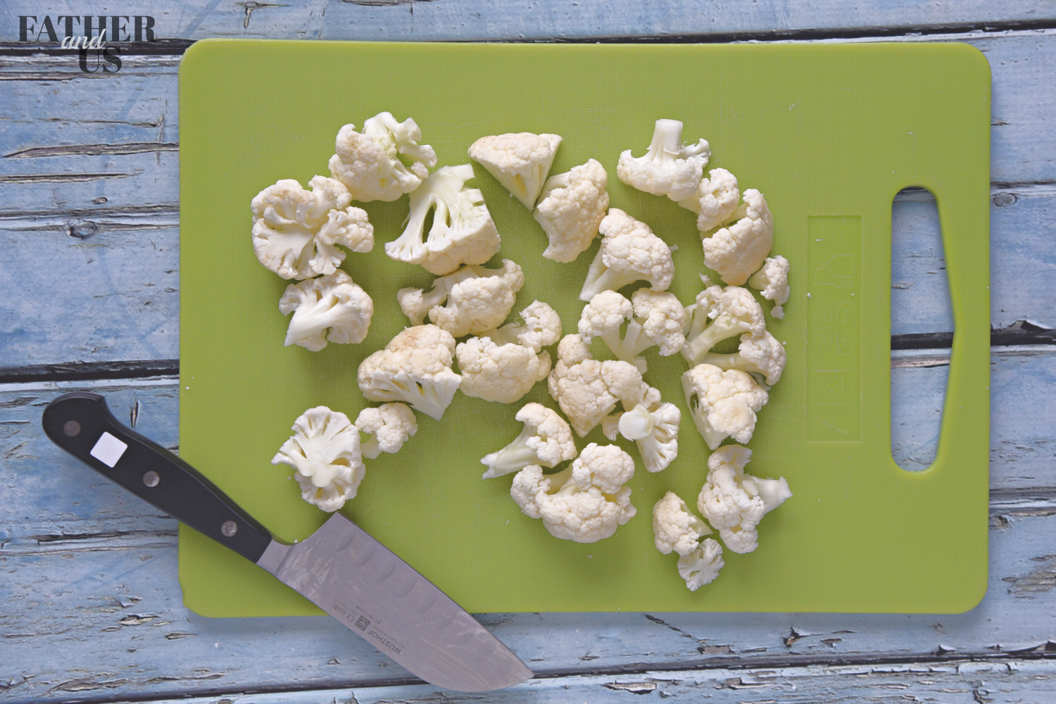 Make sure to cut up your Cauliflower into even pieces for this Air Fryer Cauliflower. 