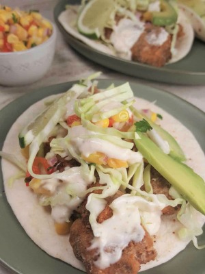 Air Fryer Baja Fish Tacos