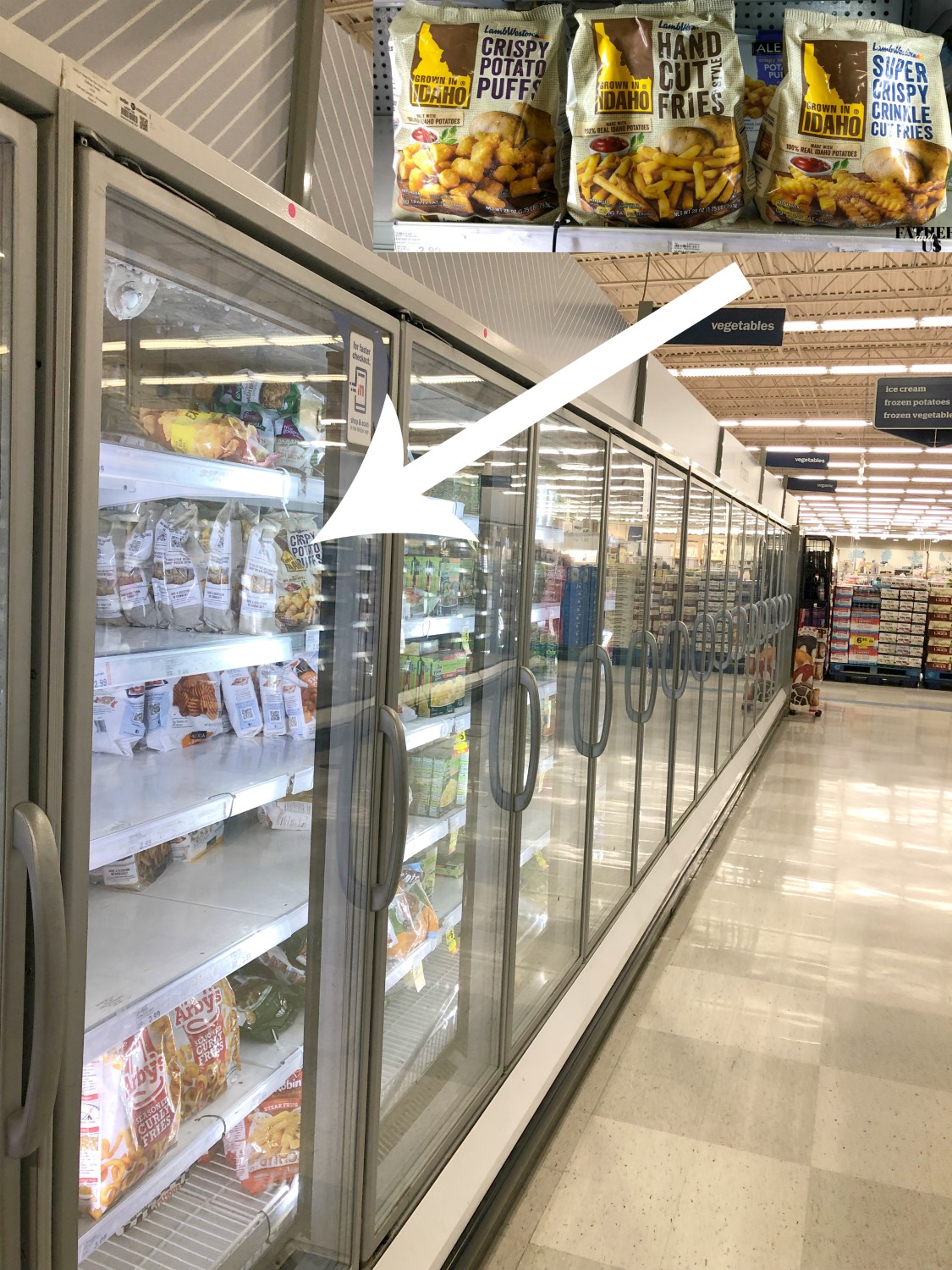 location of potatoes in freezer aisle