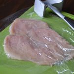 Use mallet to thin chicken for cordon bleu