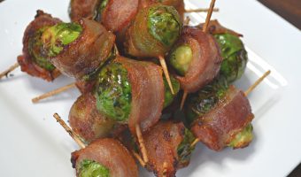 Air Fryer Bacon Wrapped Brussels Sprouts With Maple Glaze