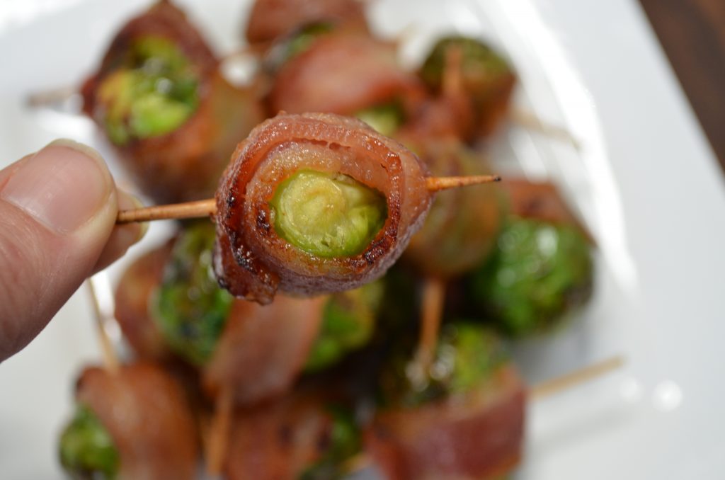 Air Fryer Bacon Wrapped Brussels Sprouts With Maple Glaze Father and Us