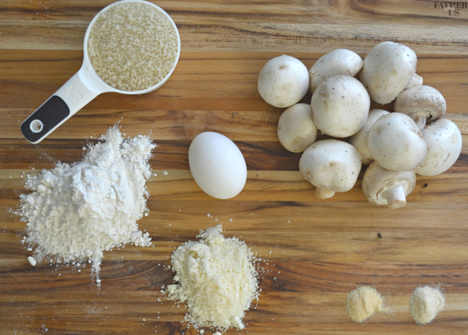 Crispy Air Fryer Mushrooms Ingredients include panko breadcrumbs and parmesan cheese