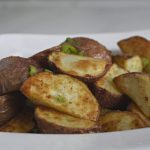 Air Fried Potato Wedges being served for dinner.