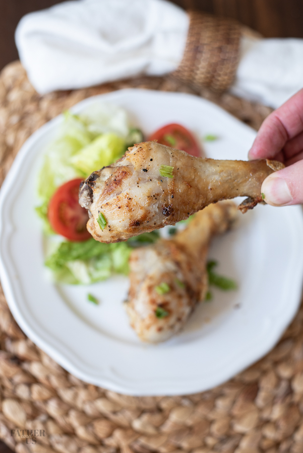 Air Fryer Drumsticks Recipe being served for dinner.